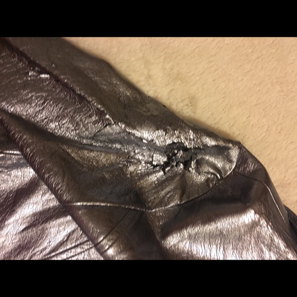 NWT silver distressed faux leather jacket - Picture 8 of 8